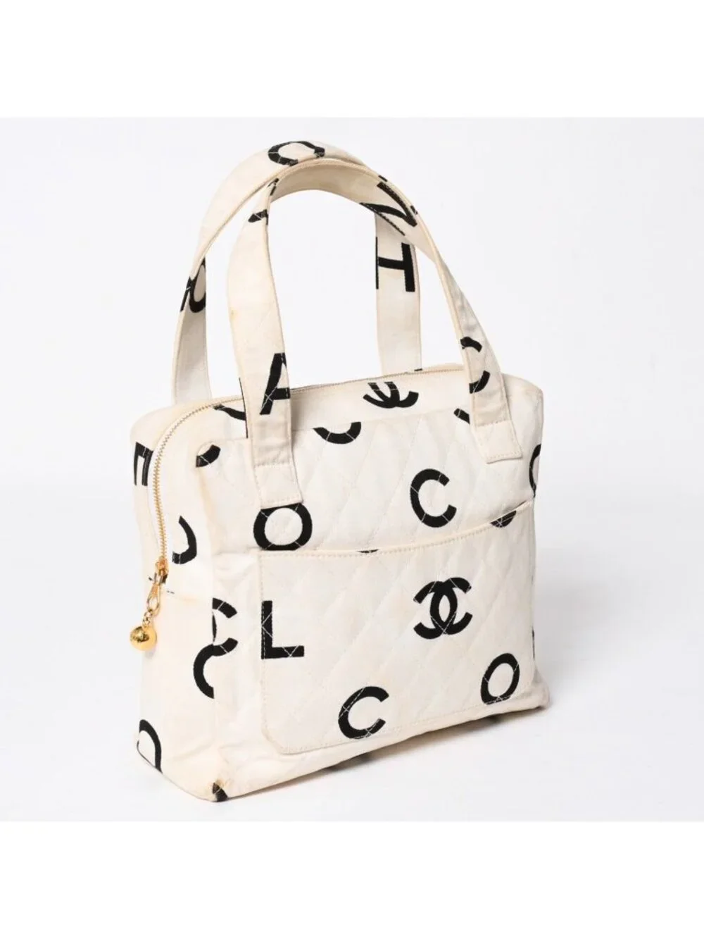 Chanel Mini Bag CC Logo Beige White Black Gold